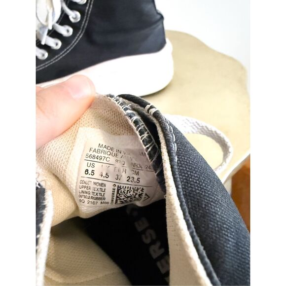 Converse Chuck Taylor All Star Move Platform Mid High Top Sneakers Black 6.5 - Picture 9 of 11